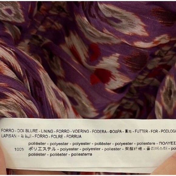 Zara Women's Purple Metallic Twist Front Draped Ruched Dress Women’s Size Small - Picture 9 of 9